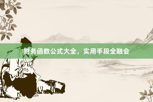 财务函数公式大全,实用手段全融会